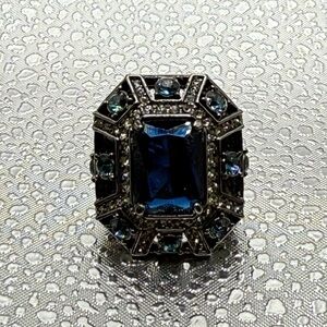 Art deco Elegant Blue Gemstone Fashion Ring